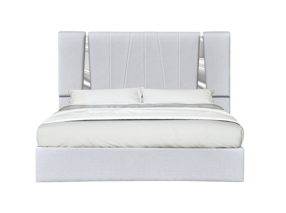 J & M Furniture Matisse King Bed in Silver Grey