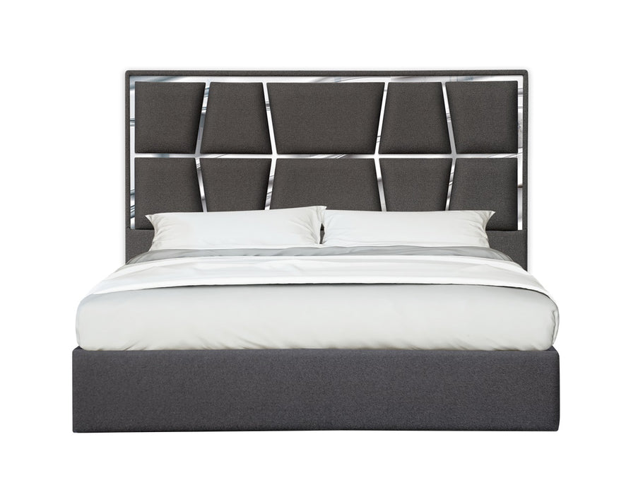J & M Furniture Degas King Bed in Charcoal