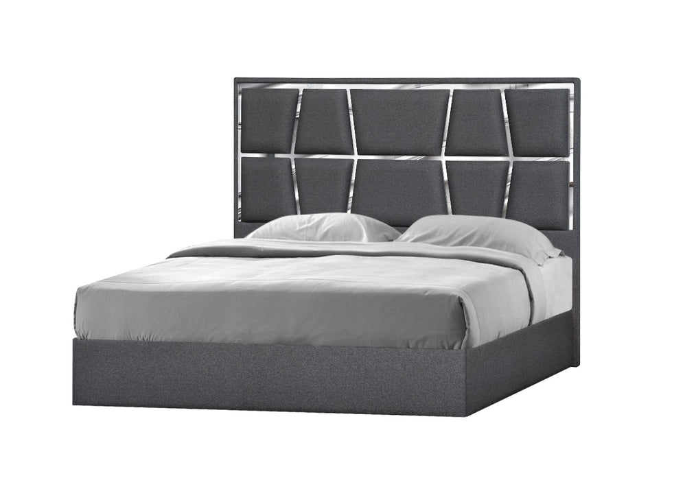 J & M Furniture Degas King Bed in Charcoal