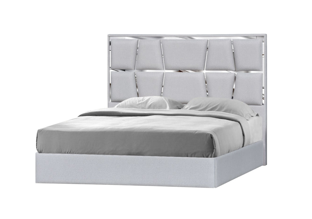 J & M Furniture Degas Queen Bed in Silver Grey