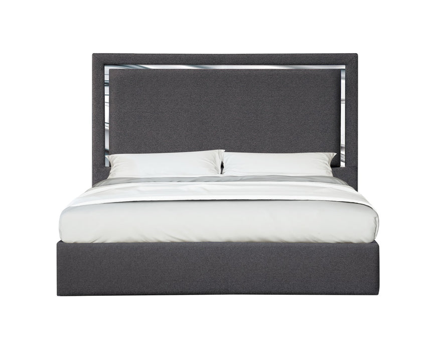J & M Furniture Monet King Bed in Charcoal