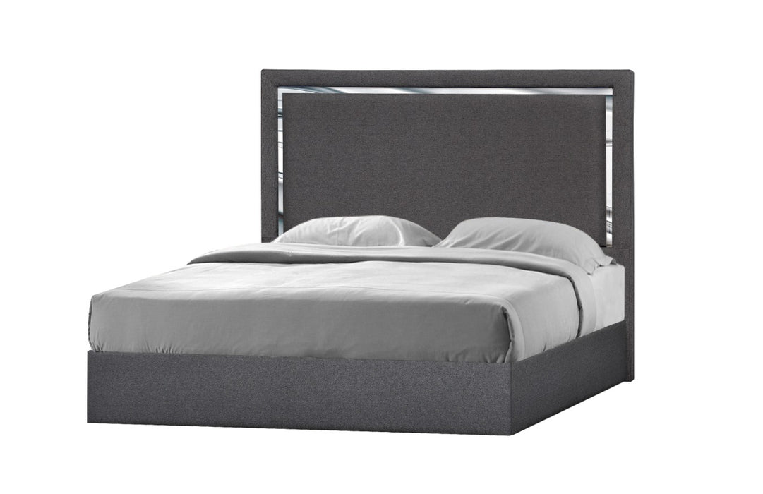 J & M Furniture Monet King Bed in Charcoal