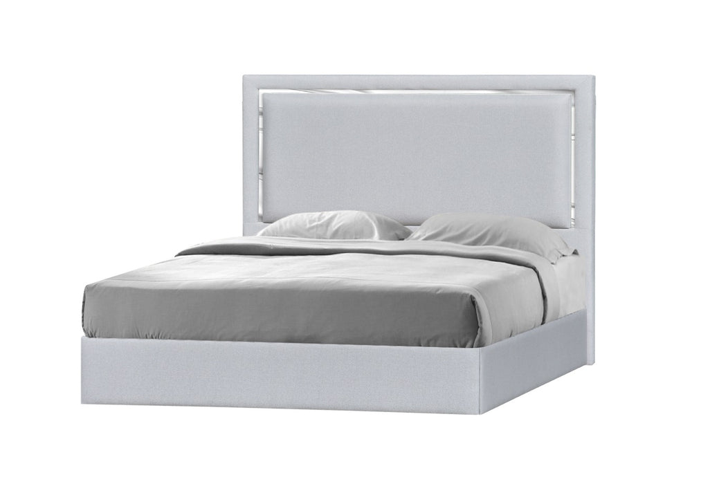 J & M Furniture Monet Queen Bed in Silver Grey