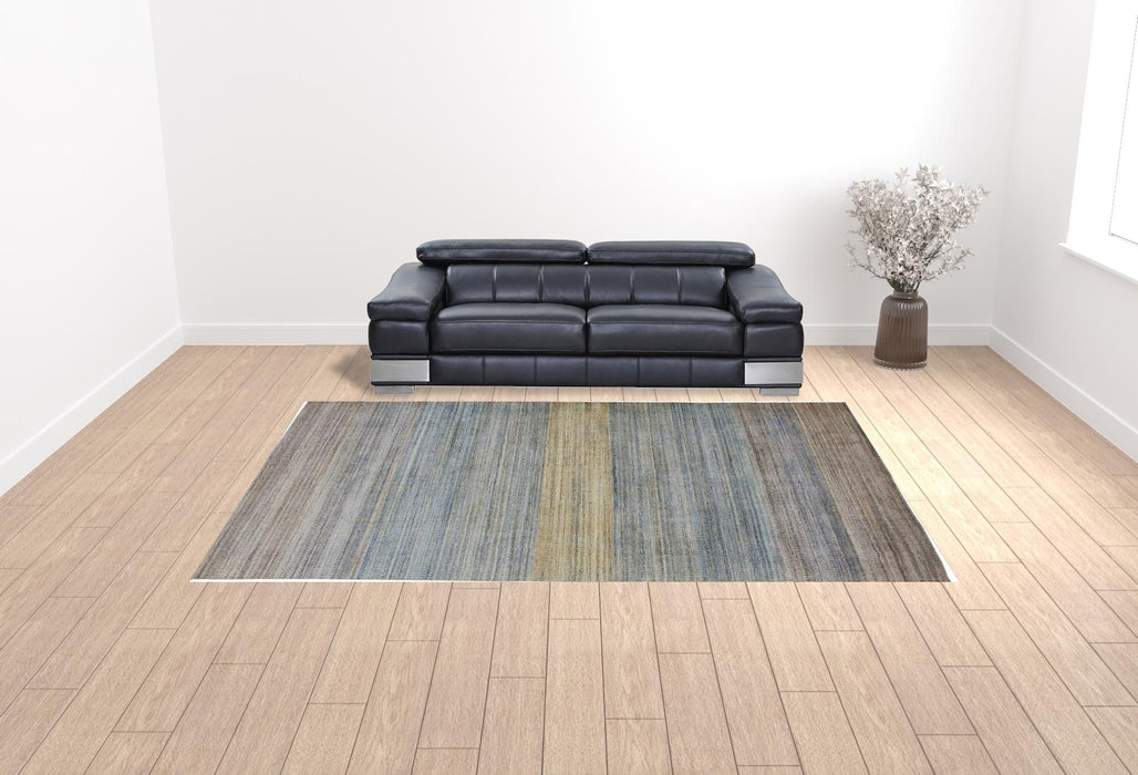 10' x 13' Ombre Hand Woven Area Rug - Blue Purple And Tan