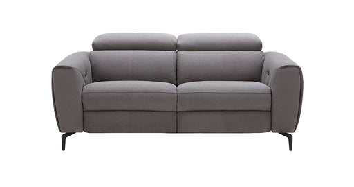 Grey J & M Furniture Lorenzo love seat, stationary loveseat with plush cushions and modern design, ideal for cozy living rooms.