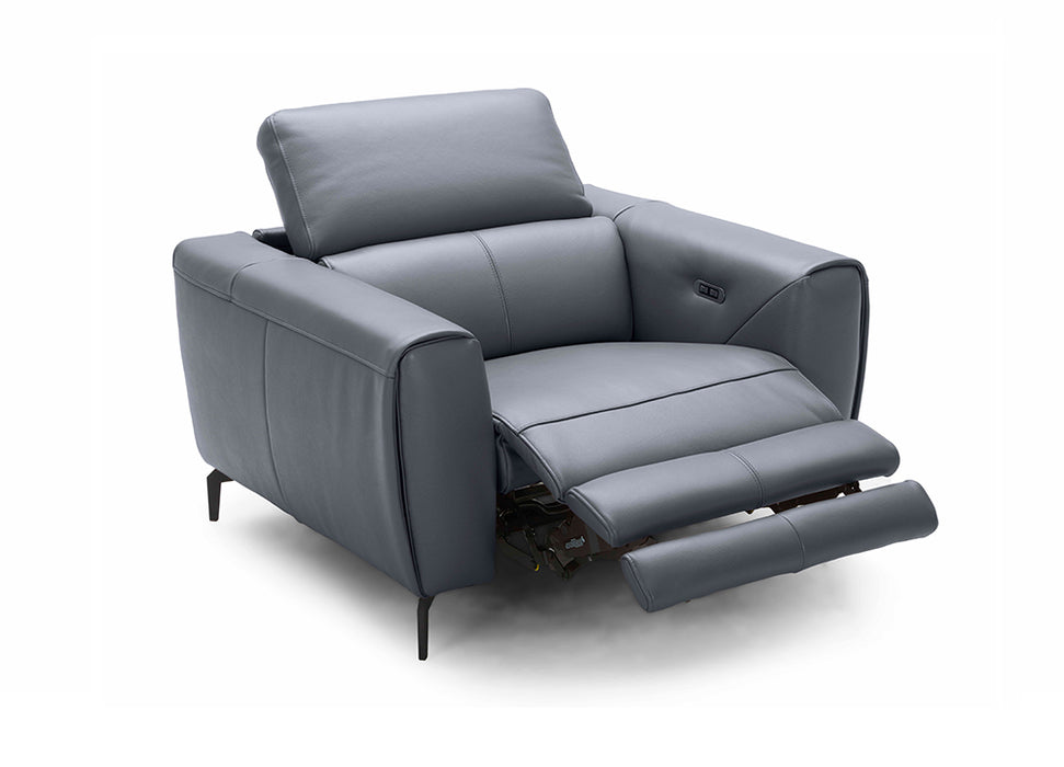 J & M Furniture Lorenzo Chair in Blue-Grey