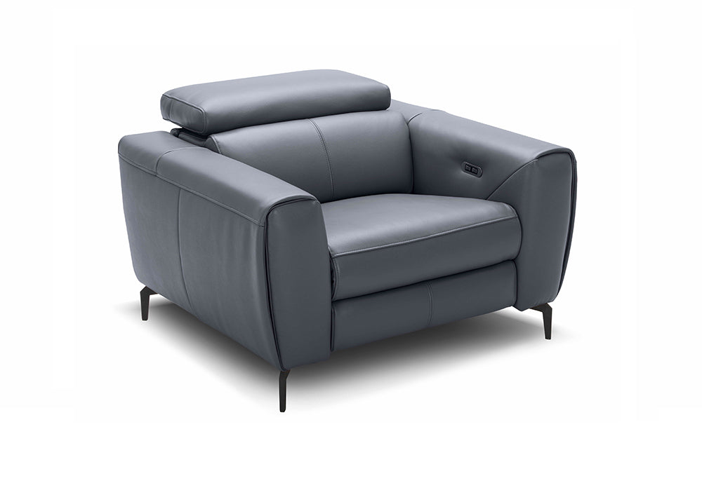 J & M Furniture Lorenzo Chair in Blue-Grey