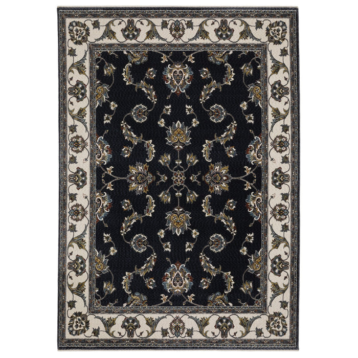 8' X 5' Traditional Oriental Area Rug With Fringe - Ivory