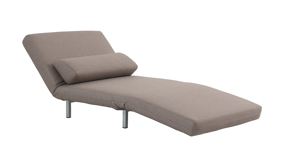 J & M Furniture Premium Chair Bed LK06-1 in Beige Fabric