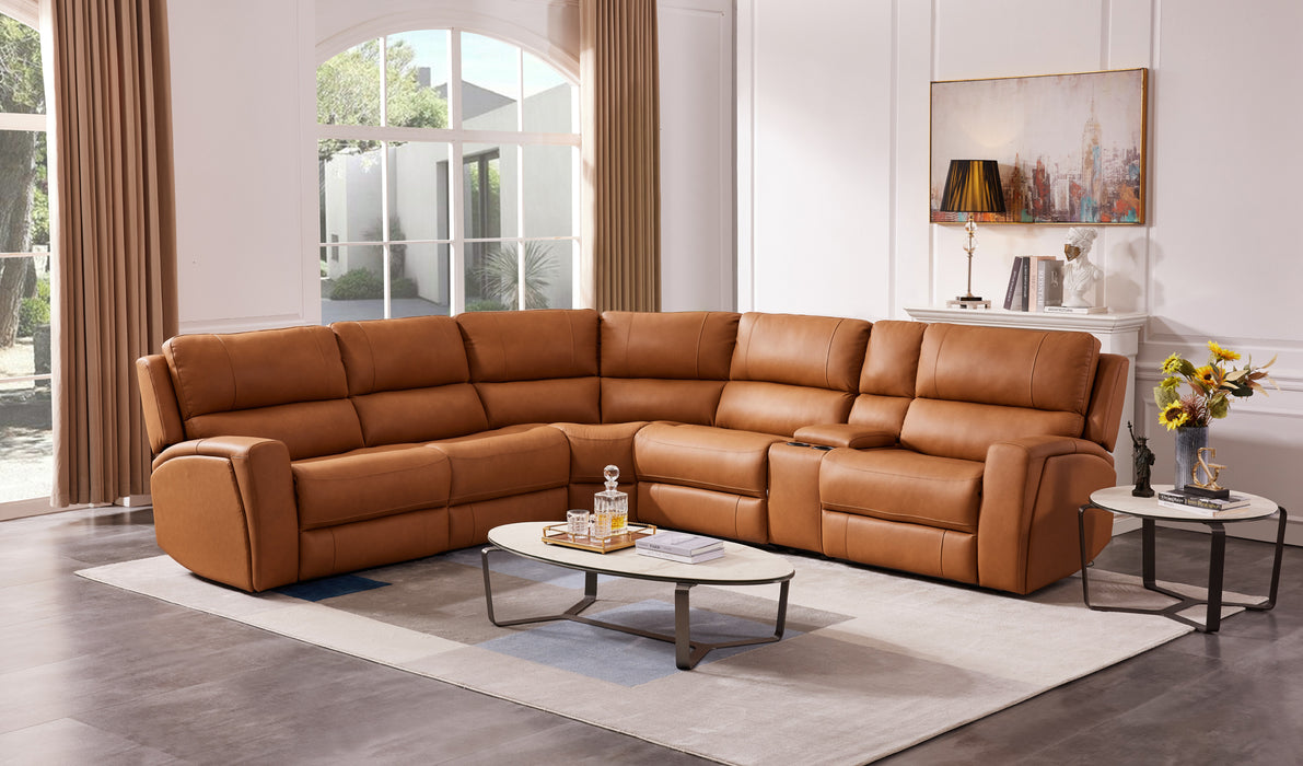 J & M Furniture U70815M Sectional in Pumpkin 2566