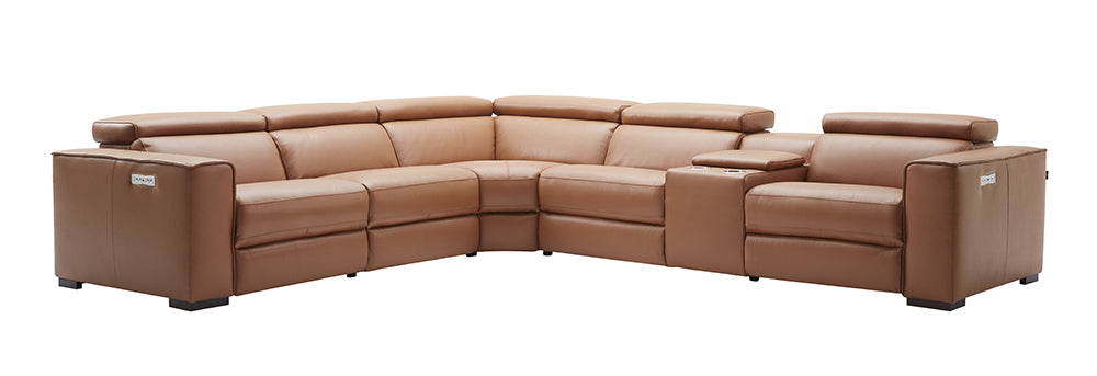 J & M Furniture Picasso Motion Sectional in Caramel