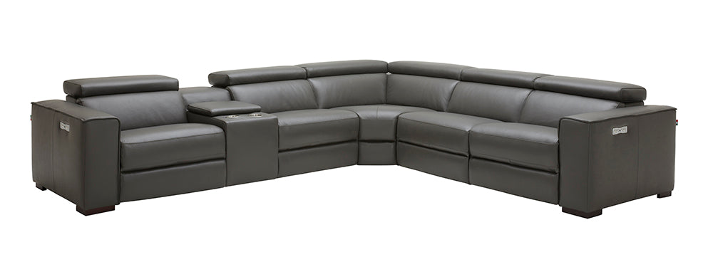 J & M Furniture Picasso Motion Sectional in Dark Grey