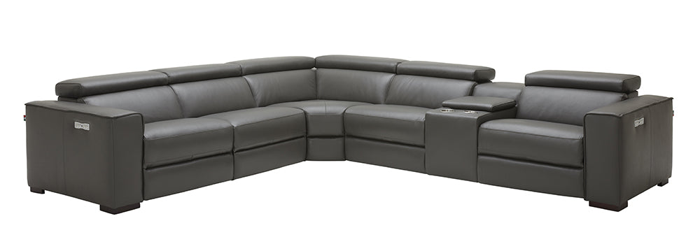 J & M Furniture Picasso Motion Sectional in Dark Grey