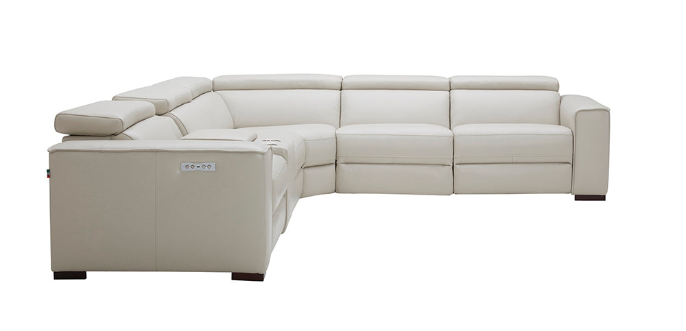 J & M Furniture Picasso Motion Sectional in Silver Grey
