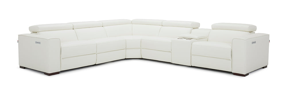 J & M Furniture Picasso Motion Sectional in White