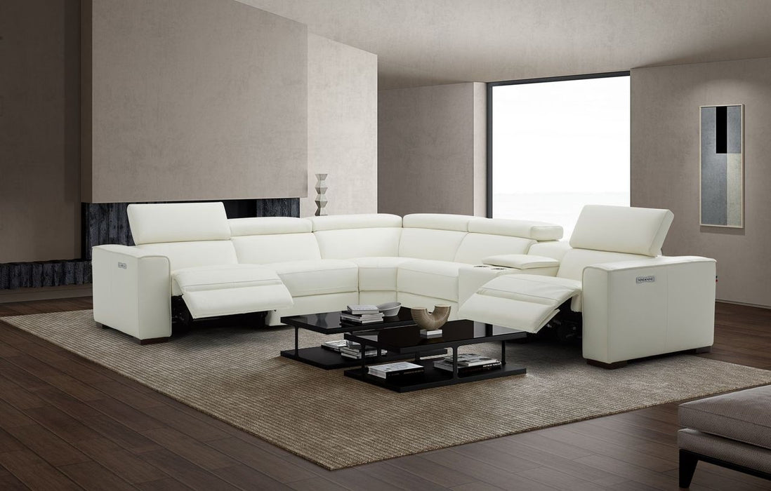 J & M Furniture Picasso Motion Sectional - White