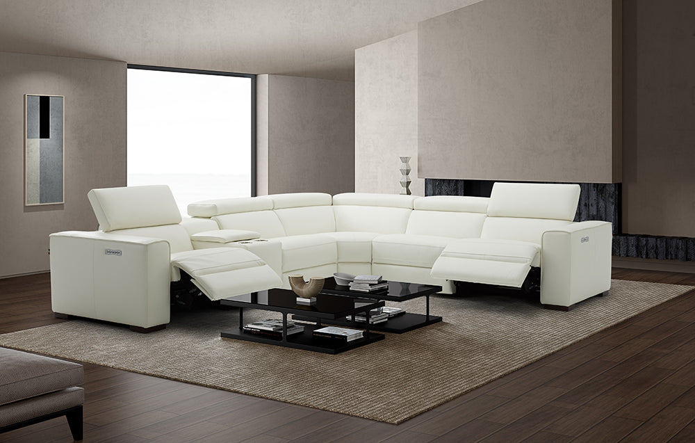 J & M Furniture Picasso Motion Sectional in White