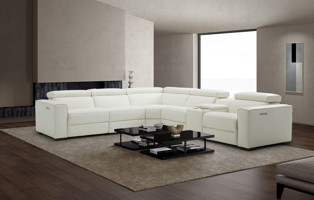 J & M Furniture Picasso Motion Sectional - White
