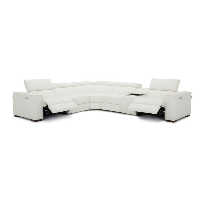 J & M Furniture Picasso Motion Sectional - White