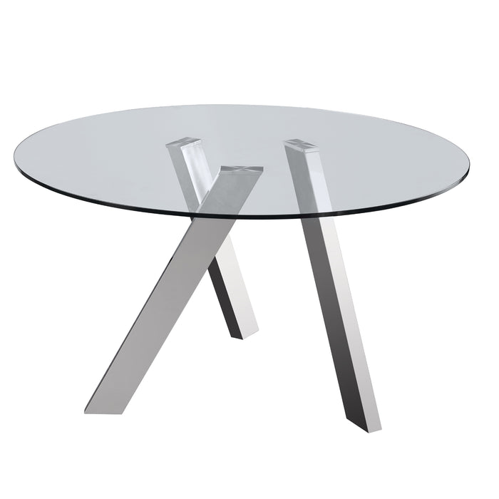 J & M Furniture MC Tower Round Table in Clear