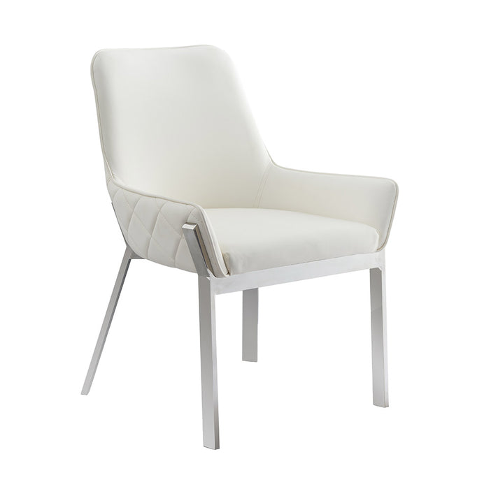 J & M Furniture MC Miami Dining Chair in White