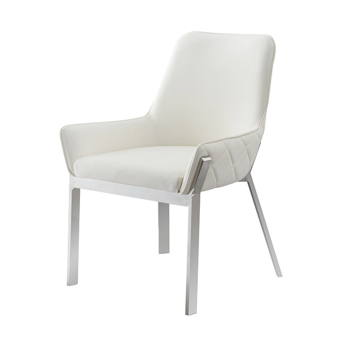 J & M Furniture MC Miami Dining Chair in White