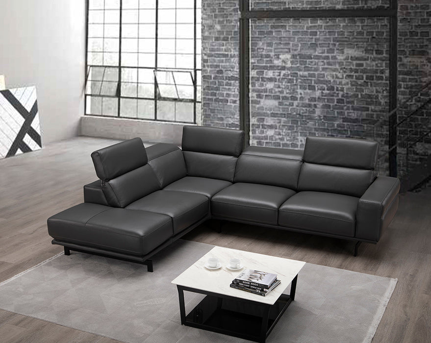 J & M Furniture Davenport Slate Grey Sectional in Left Facing