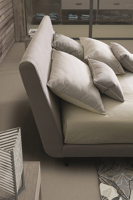 J & M Furniture Metropolitan Fabric King Bed in Grey