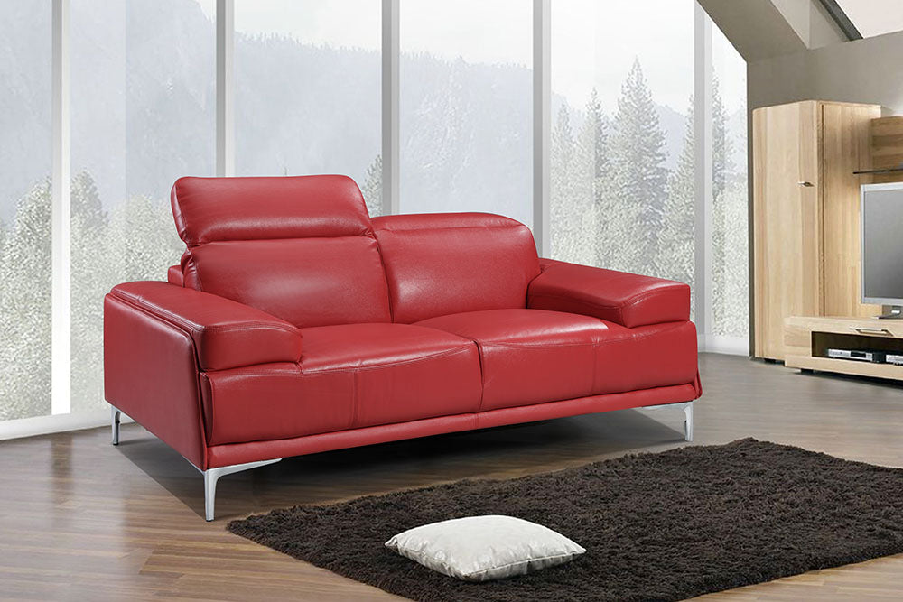 J & M Furniture Nicolo Loveseat in Red