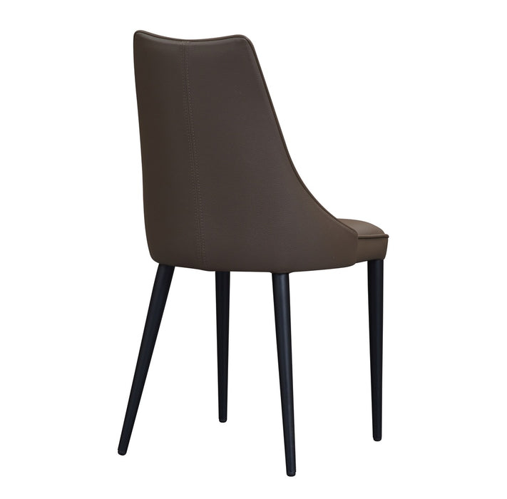 J & M Furniture Milano Leather Dining Chair in Chocolate
