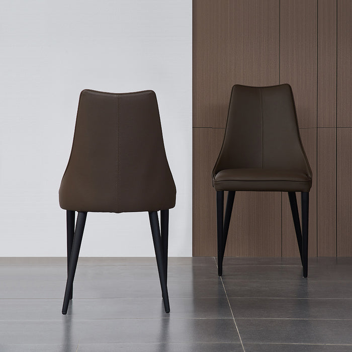 J & M Furniture Milano Leather Dining Chair in Chocolate