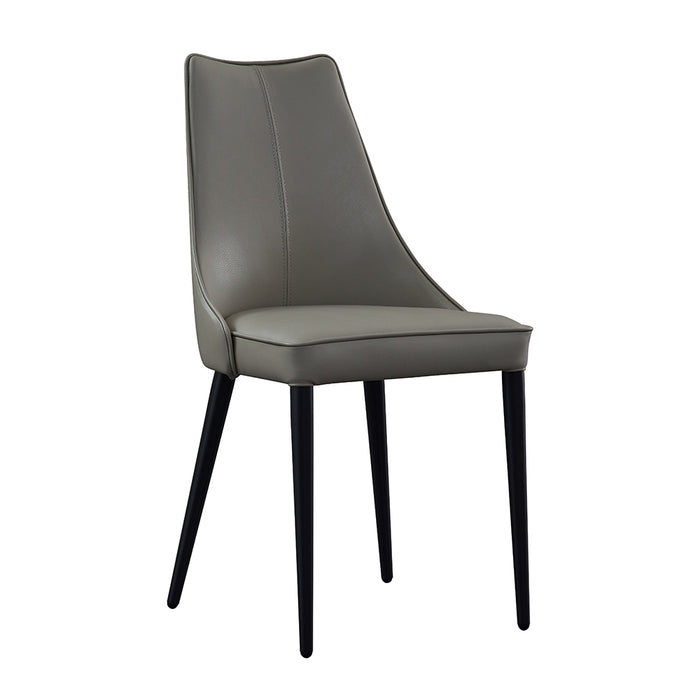 J & M Furniture Milano Leather Dining Chair in Light Grey