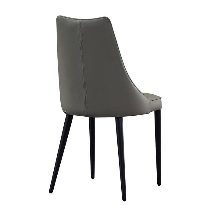 J & M Furniture Milano Leather Dining Chair in Light Grey