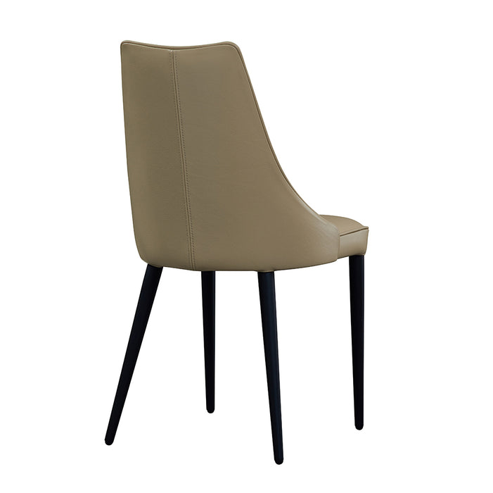 J & M Furniture Milano Leather Dining Chair in Tan