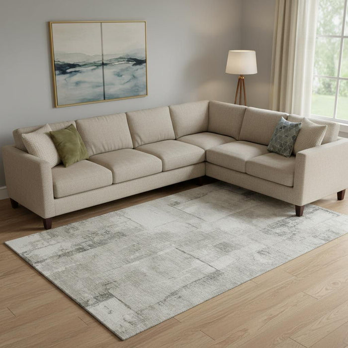 10' X 14' Geometric Washable Area Rug With UV Protection (697998) - Beige / Taupe / Ivory