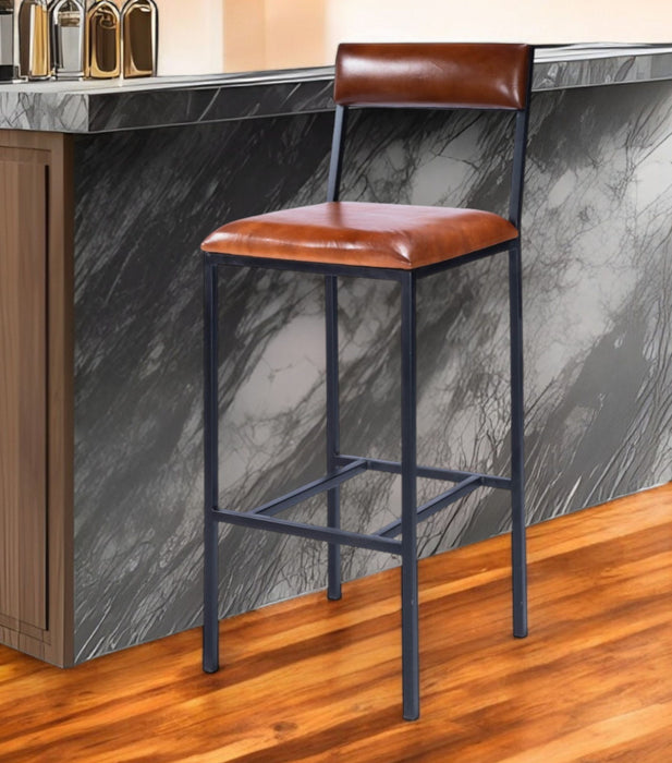 And Iron Bar Chair - Brown / Black