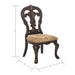 Giga elegant cherry side chair set with traditional upholstered fabric, featuring tipping design, two-piece dining furniture set