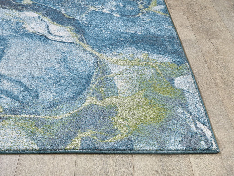 8' x 11' Abstract Area Rug - Teal Blue