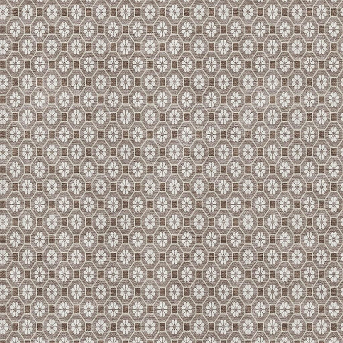 10' X 14' Geometric Washable Area Rug With UV Protection (693672) - Taupe / Brown / Ivory