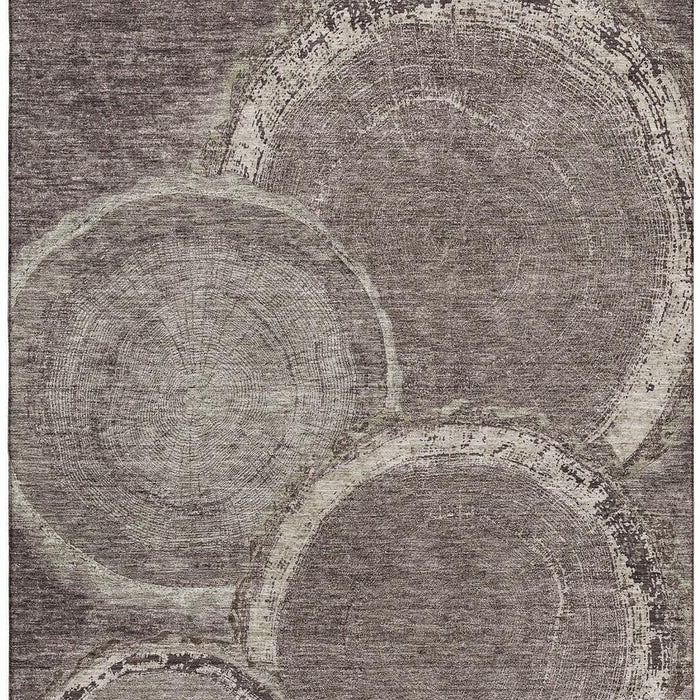 10' X 14' Woodland Lodge Washable Area Rug With UV Protection (675636) - Chocolate / Beige