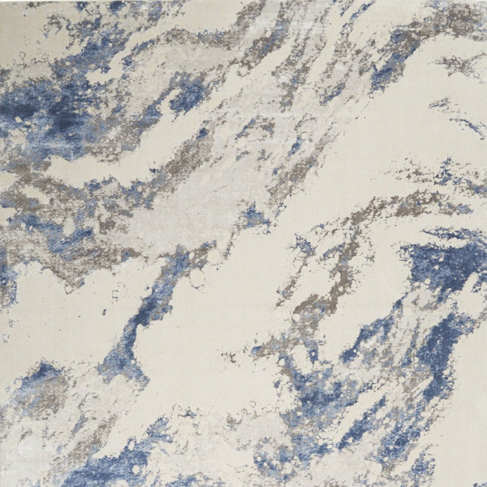 8' X 11' Abstract Non Skid Area Rug (550761) - Ivory / Blue / Gray