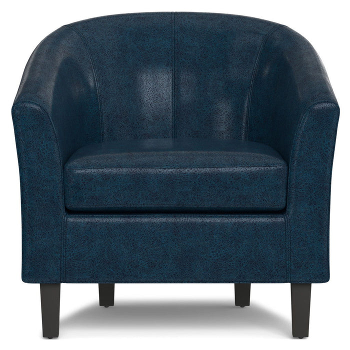 Leather Arm Chair - Blue / Dark Brown