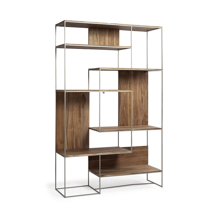Six Tier Bookcase - Brown / Silver