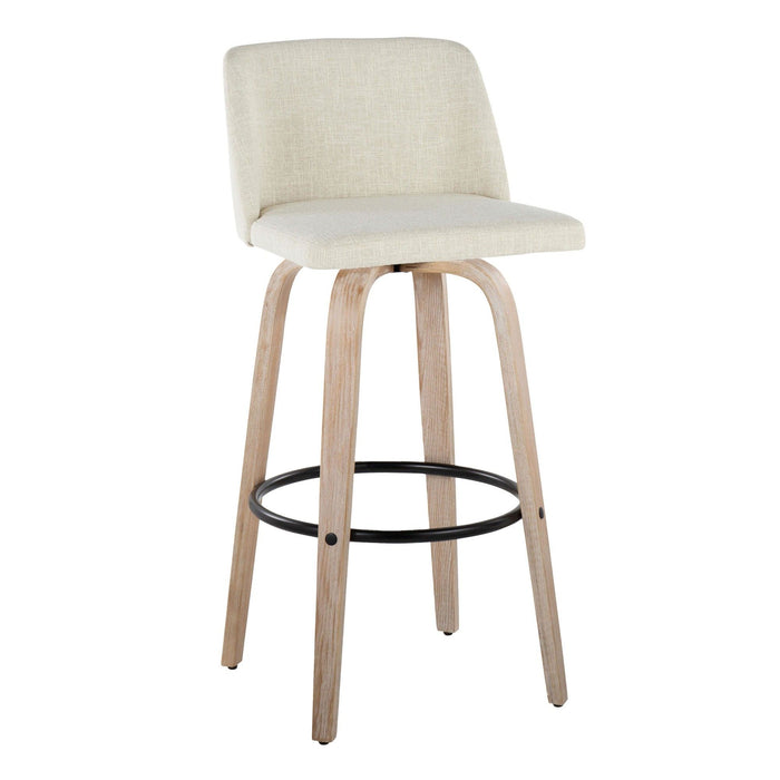 Toriano - 30" Fixed-Height Barstool (Set of 2) - Cream And Black