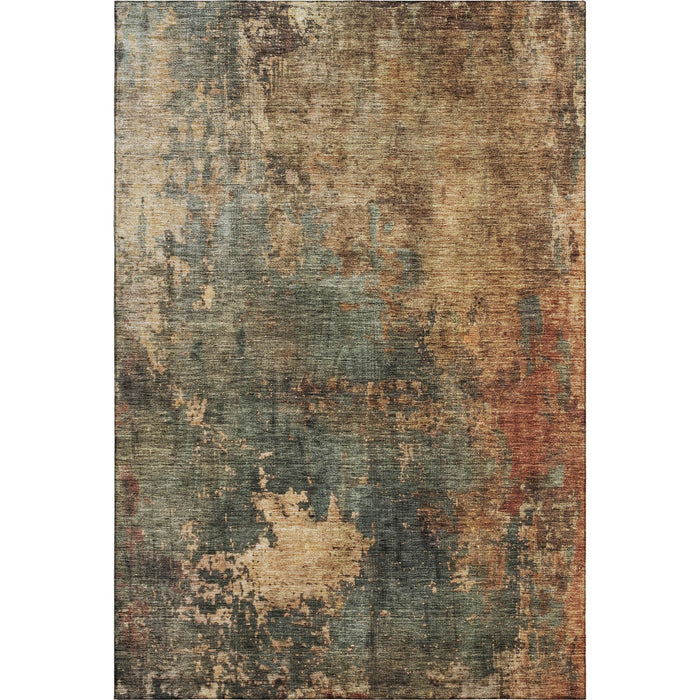 10' X 14' Abstract Washable Area Rug With UV Protection (688395) - Sage / Copper / Gold