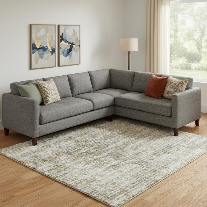 10' X 14' Geometric Washable Area Rug With UV Protection (710471) - Khaki / Beige
