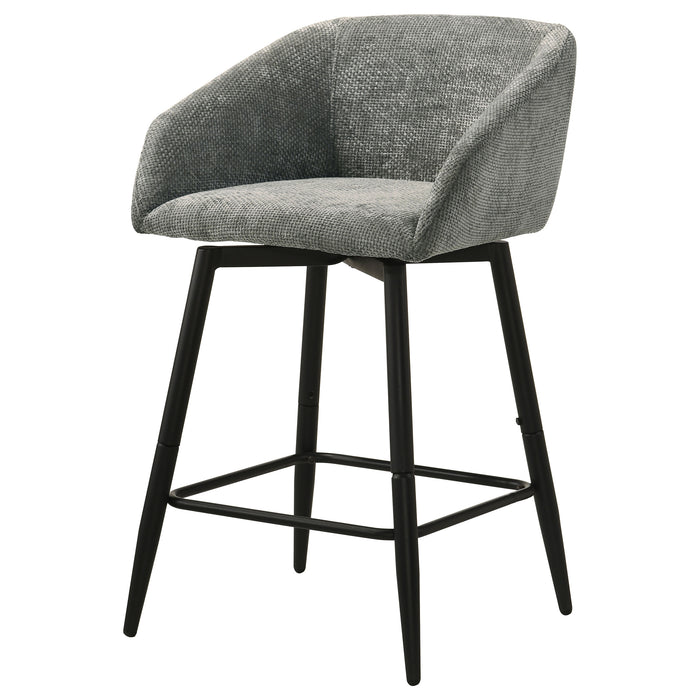 Rainer Fabric Upholstered Swivel Counter Height Chair Charcoal (Set of 2)