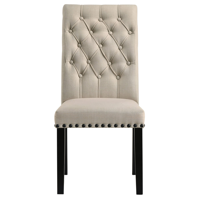 Alana Fabric Upholstered Dining Side Chair Beige (Set of 2)