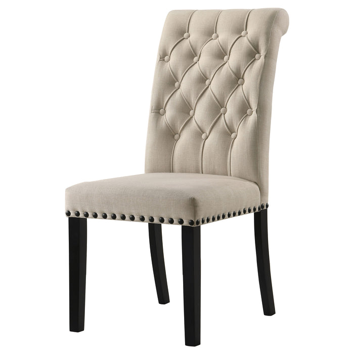 Alana Fabric Upholstered Dining Side Chair Beige (Set of 2)