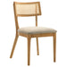 Set of two CoasterEveryday Fabra Cane Back Side Chairs in honey wheat with woven cane seats and curved backrests.